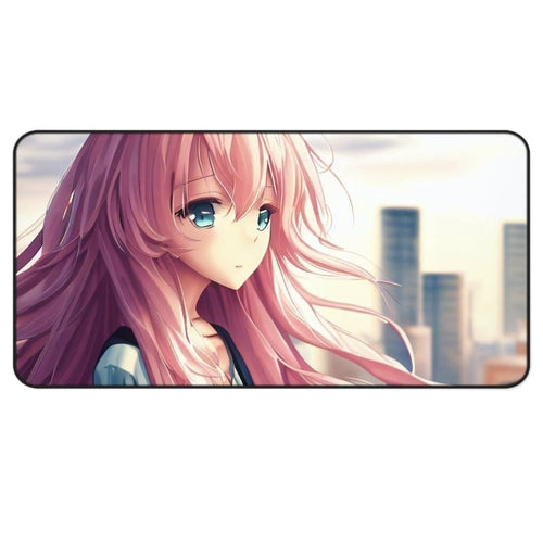 Pink Hair Anime Girl Desk Mat