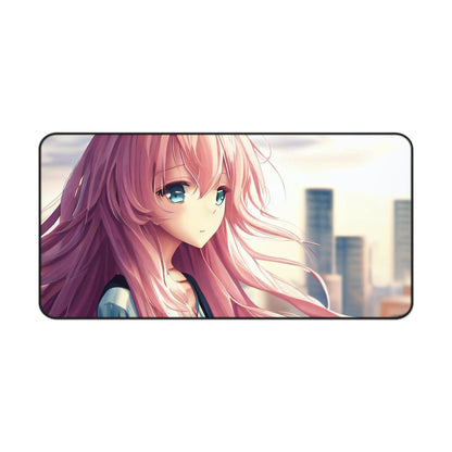 Pink Hair Anime Girl Desk Mat