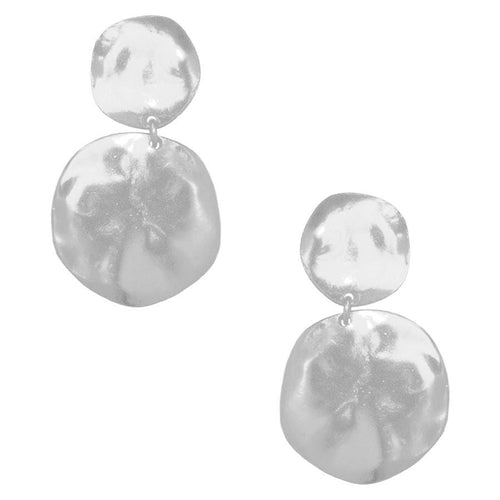 Double disc drop earrings