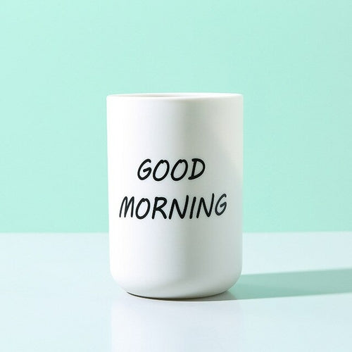 Good Morning Toothbrush Cup