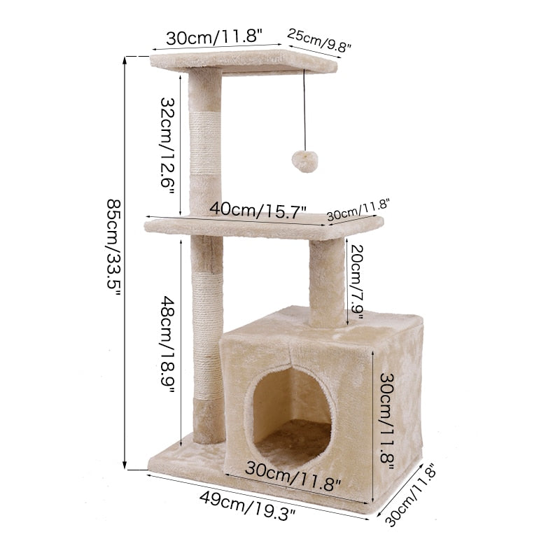 Domestic Delivery Cat Toy House Bed Hanging Balls